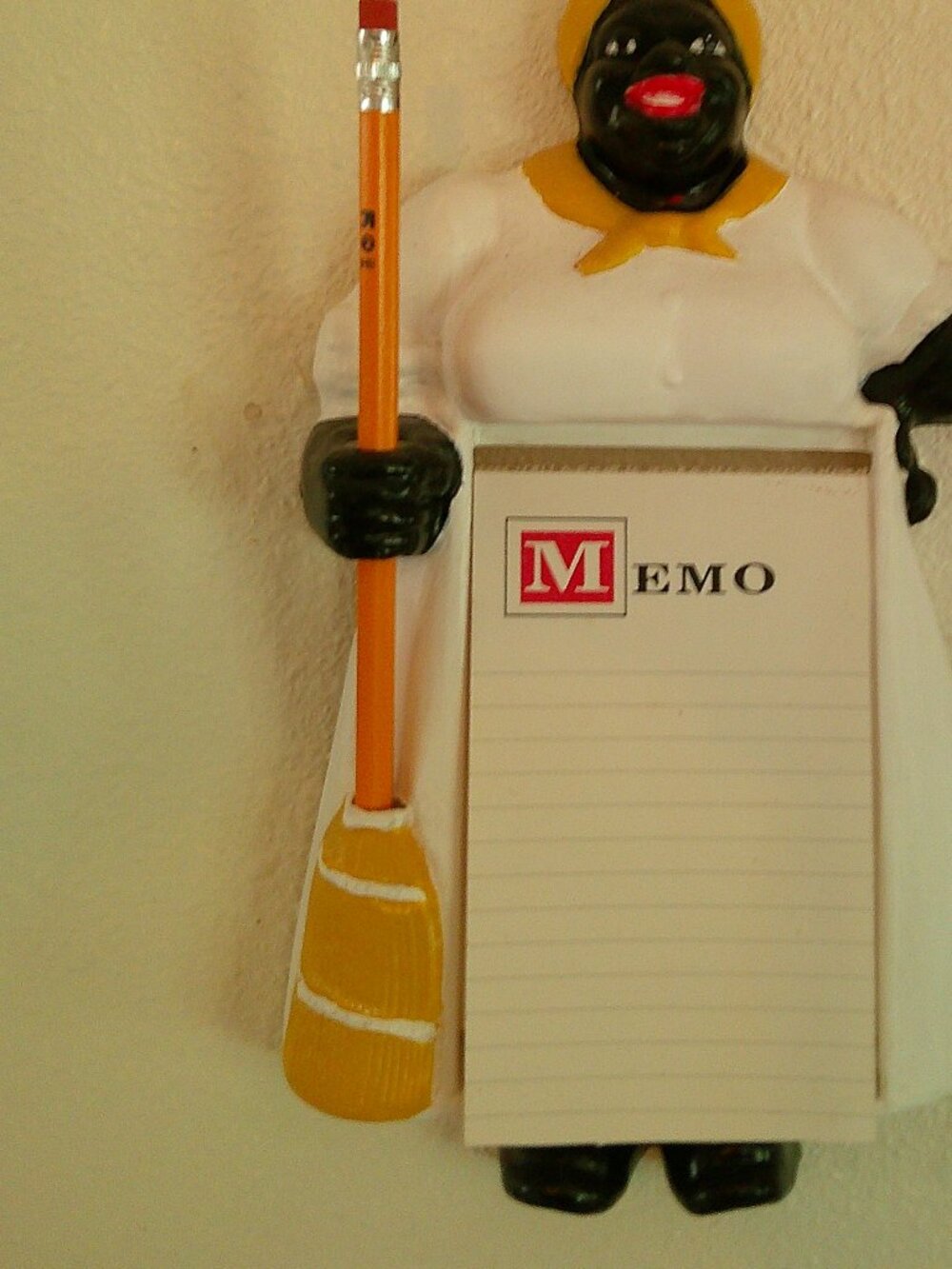 Vintage, hand painted, Aunt Jemima hanging note pad